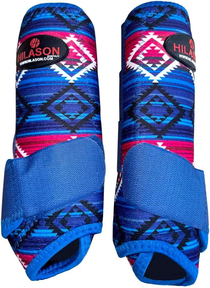 HILASON L M S Horse Front Rear Hind Leg Sport Boots Set of 4 Blue