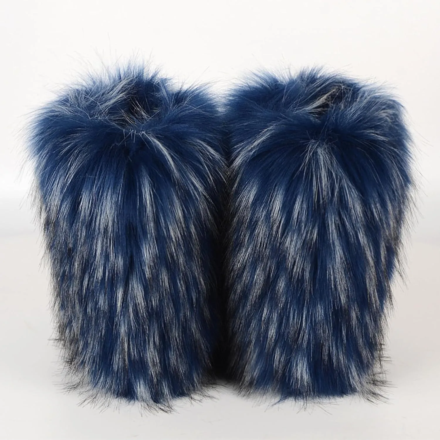HINDOLA Womens Faux Fur Boots Fuzzy Fluffy Furry Round Toe Suede Boots Winter Comfy Plush Warm Snow Boots Comfortable Winter Ankle Booties Anti Slip Outdoor Indoor Flat Shoes