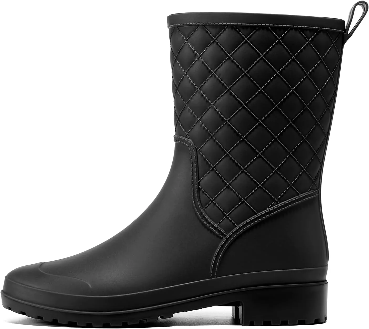 HISEA Rain Boots for Women, Lightweight Fashion Rubber Boots Mid Height Waterproof Garden Shoes Women's Rain Footwear