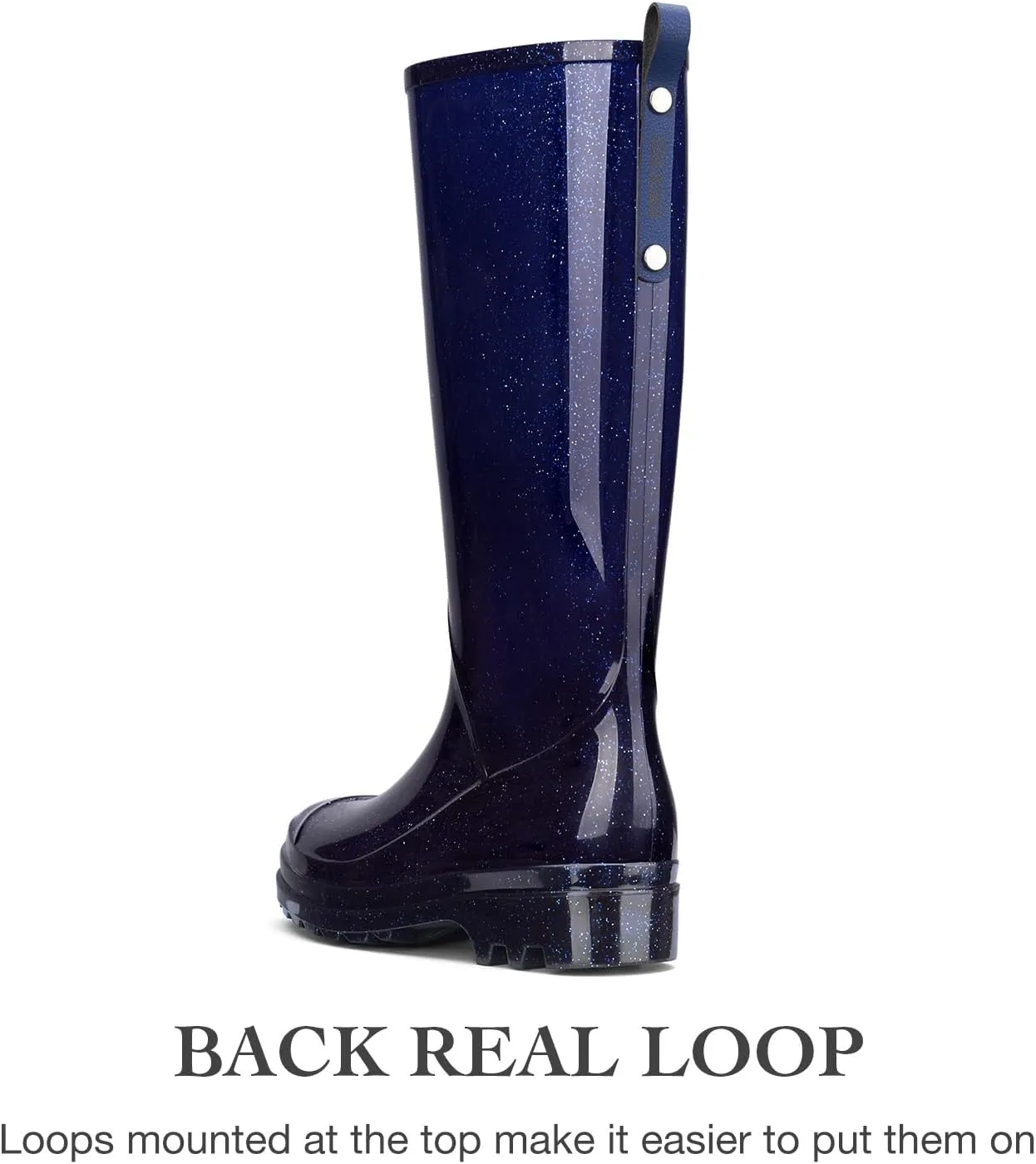 HISEA Rain Boots for Women Waterproof Garden Boots, Knee High Rain Shoes, Non Slip Seamless Welly