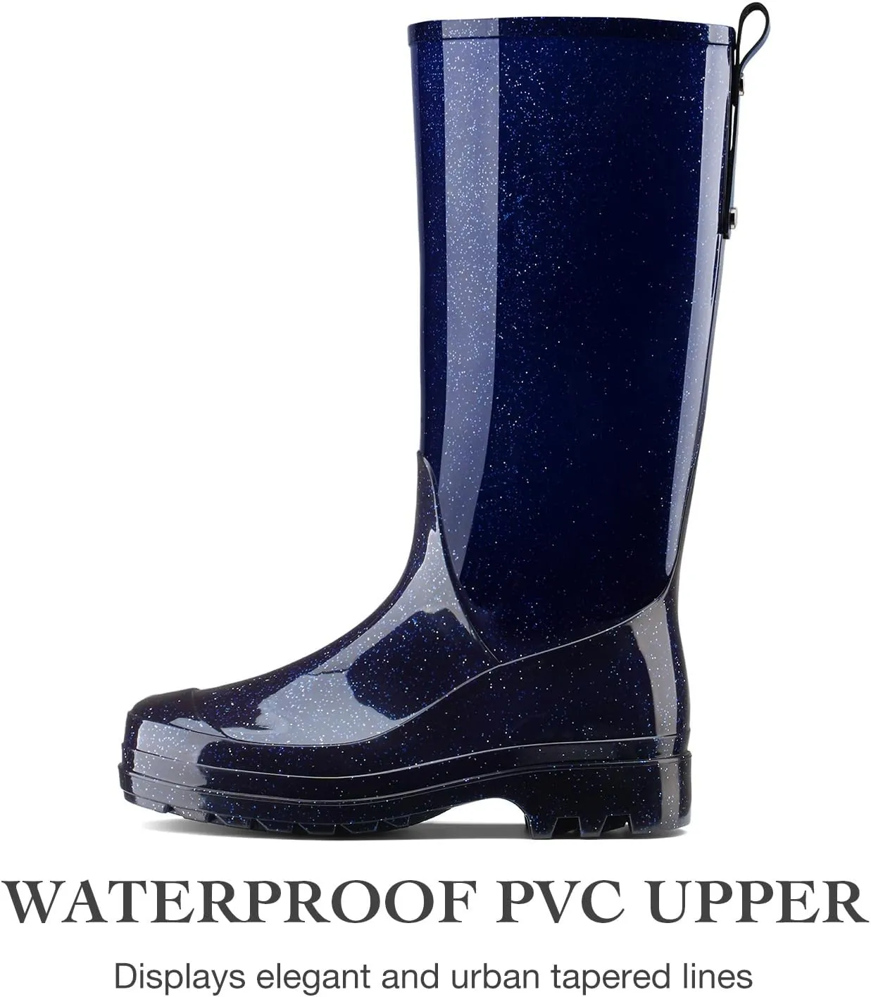 HISEA Rain Boots for Women Waterproof Garden Boots, Knee High Rain Shoes, Non Slip Seamless Welly