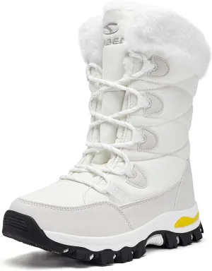 HOBIBEAR Women's Waterproof Winter Snow Boots Lightweight Warm Faux Fur Lined Mid-Calf Booties