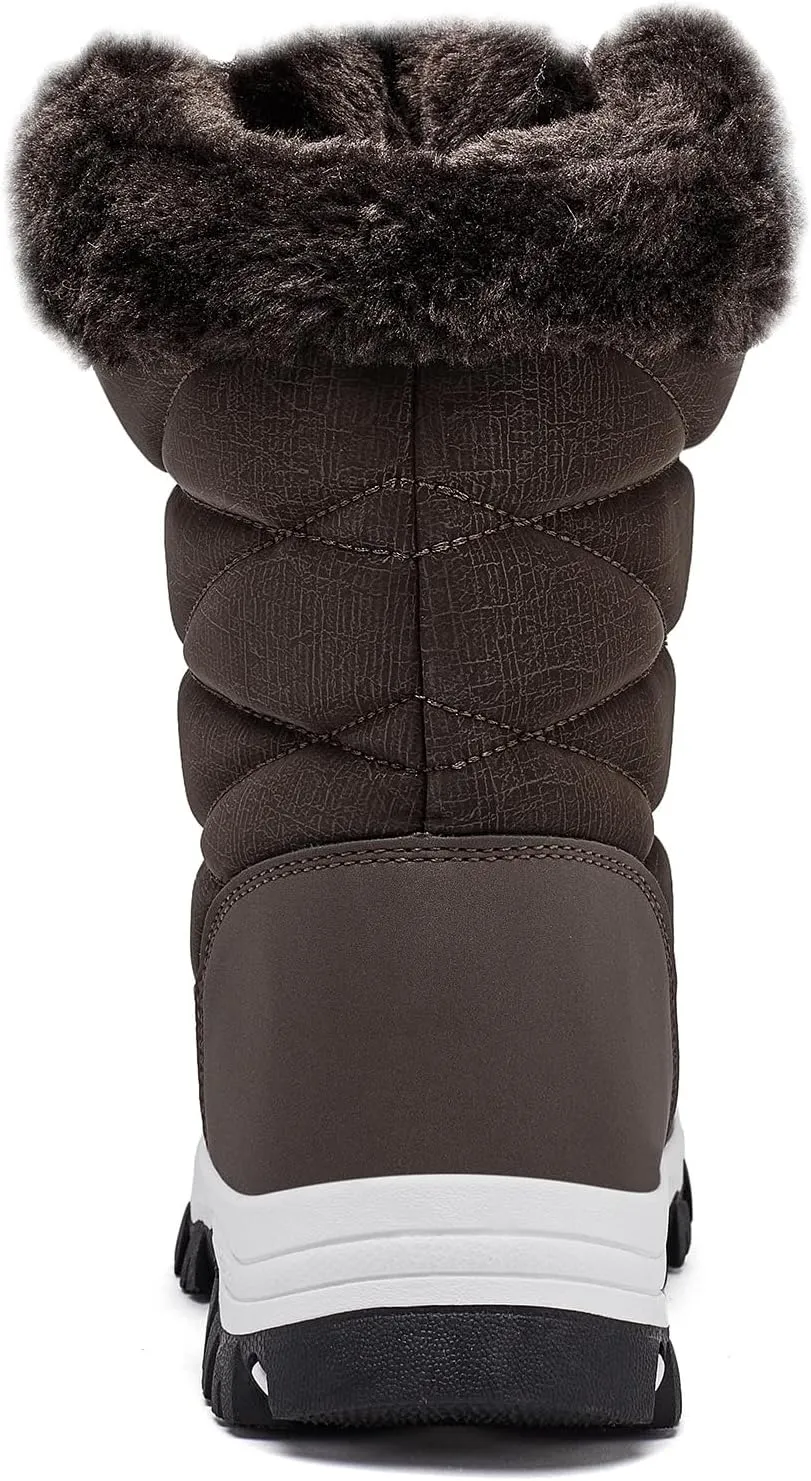 HOBIBEAR Women's Waterproof Winter Snow Boots Lightweight Warm Faux Fur Lined Mid-Calf Booties