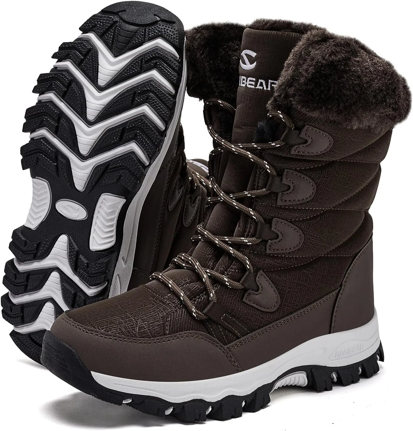 HOBIBEAR Women's Waterproof Winter Snow Boots Lightweight Warm Faux Fur Lined Mid-Calf Booties