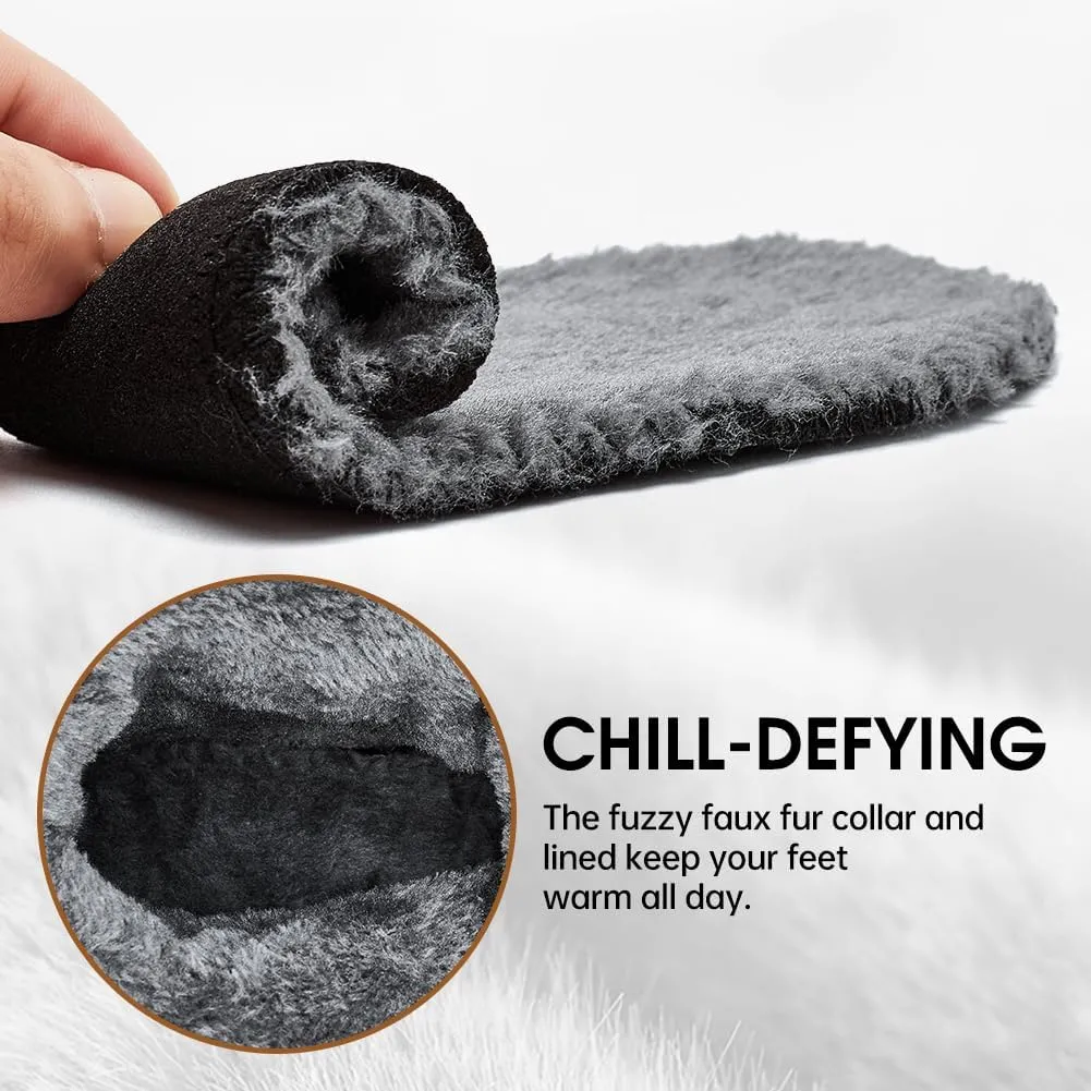 HOBIBEAR Womens Winter Boots Warm Faux Fur Lined Snow Boots Cold Weather Outdoor Shoes Water Resistant