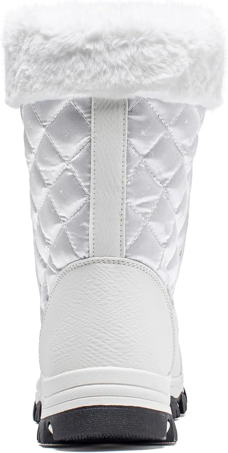 HOBIBEAR Women's Winter Snow Boots Waterproof Lightweight Warm Faux Fur Lined Mid-Calf Booties