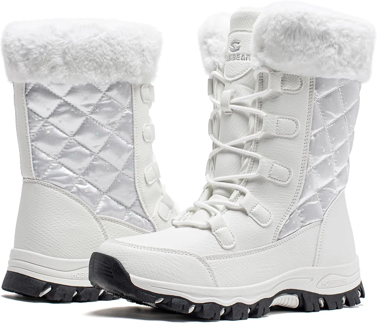 HOBIBEAR Women's Winter Snow Boots Waterproof Lightweight Warm Faux Fur Lined Mid-Calf Booties