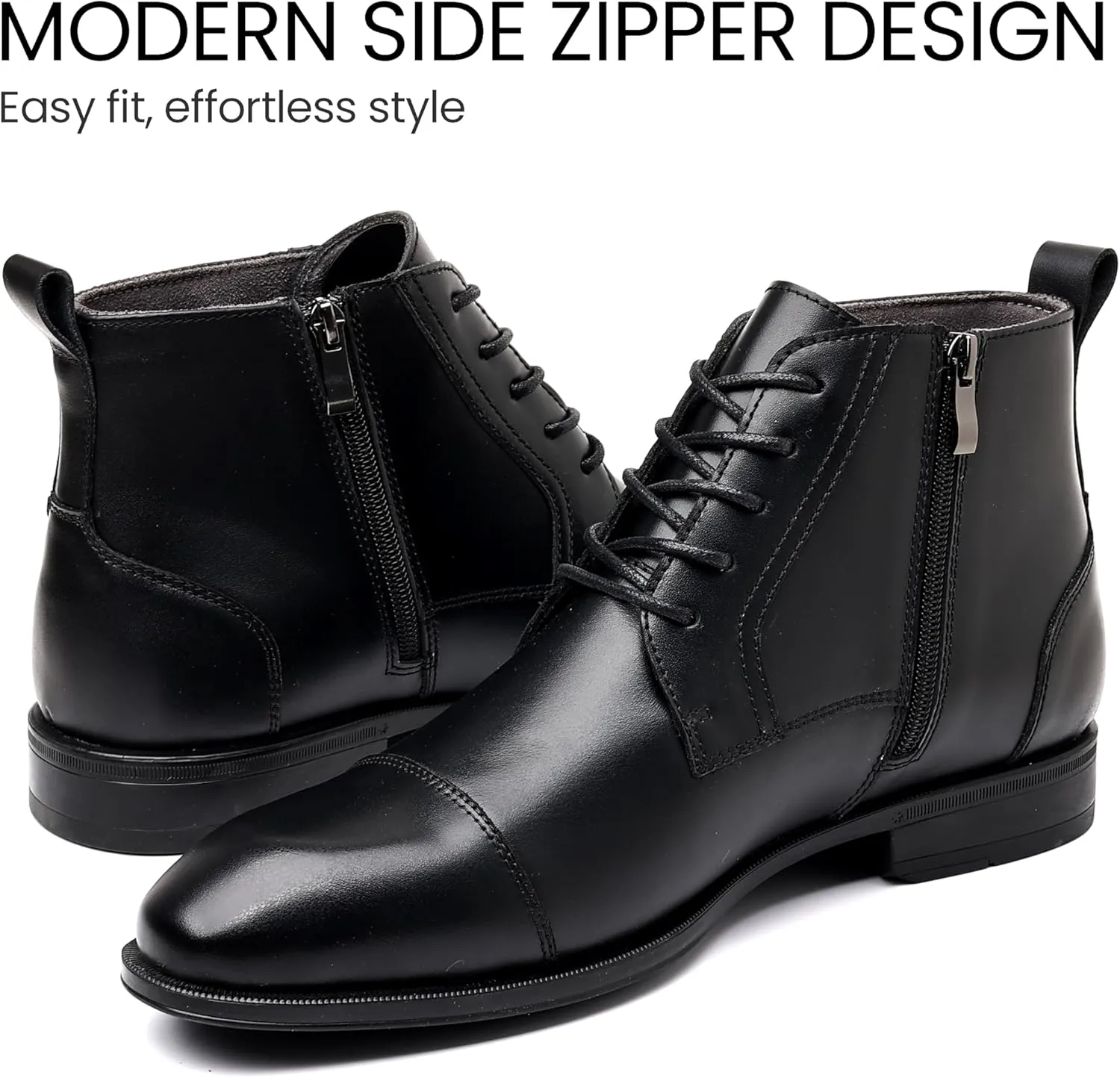 Holy dove Chelsea Boots Men – Genuine Leather,Chelsea Boots for Men with Side Zipper, Casual Slip-On Ankle Boots, Chukka & Oxford Style Dress Boots