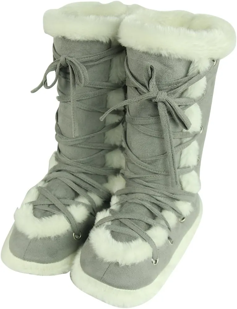 Home Slipper Women's Winter Warm Faux Fur Indoor House Boot Slippers Shoes