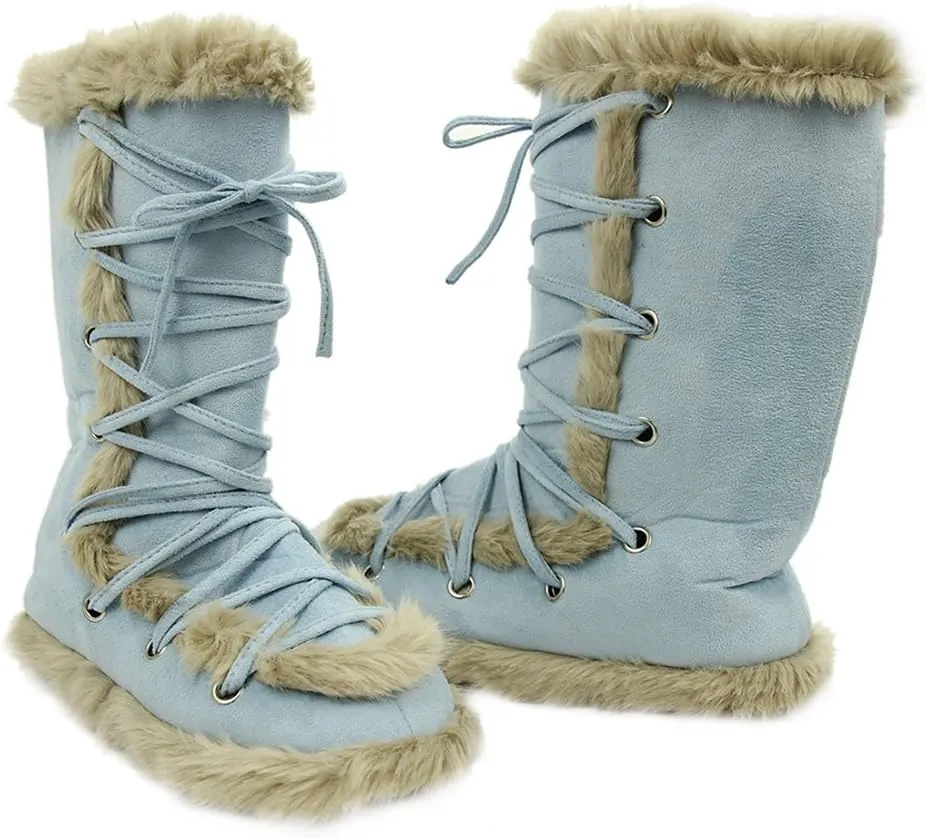 Home Slipper Women's Winter Warm Faux Fur Indoor House Boot Slippers Shoes