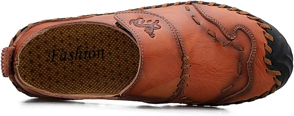Honeystore Men's Leather Driving Loafers Moccasins Shoes Plus Size