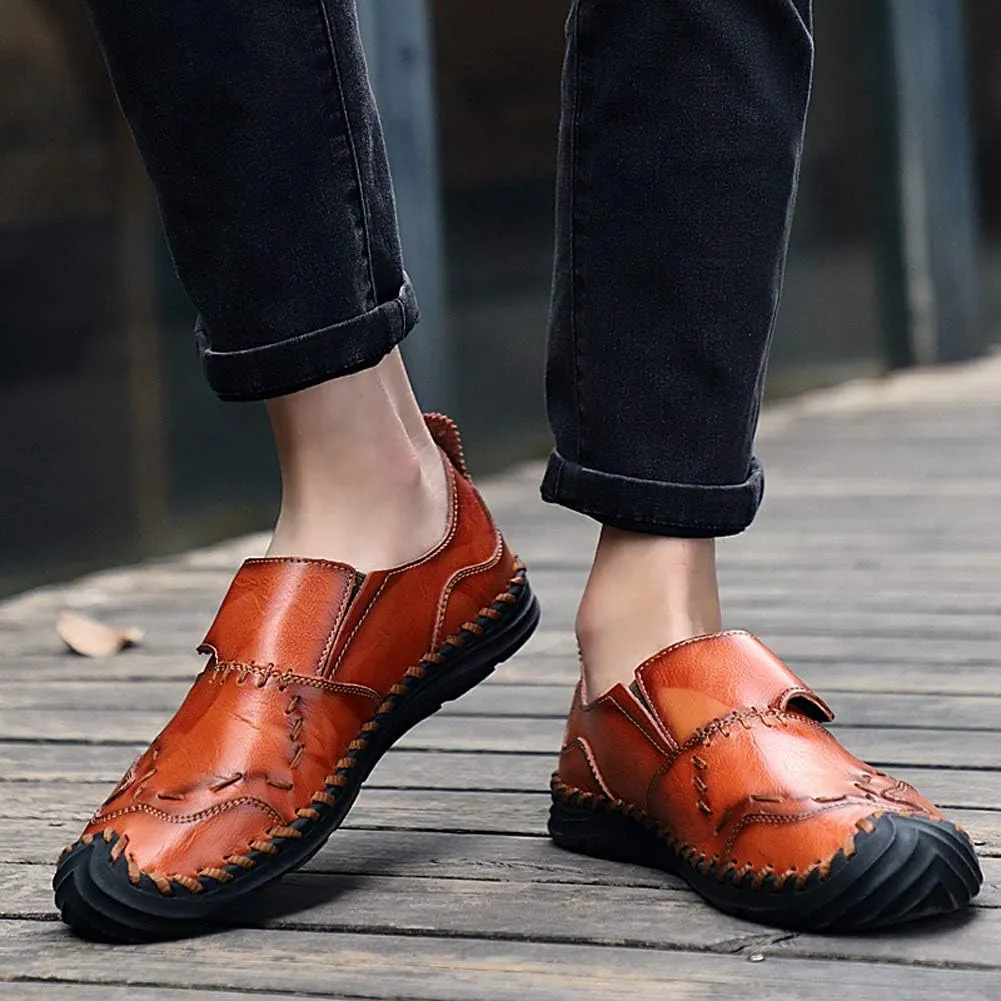 Honeystore Men's Leather Driving Loafers Moccasins Shoes Plus Size