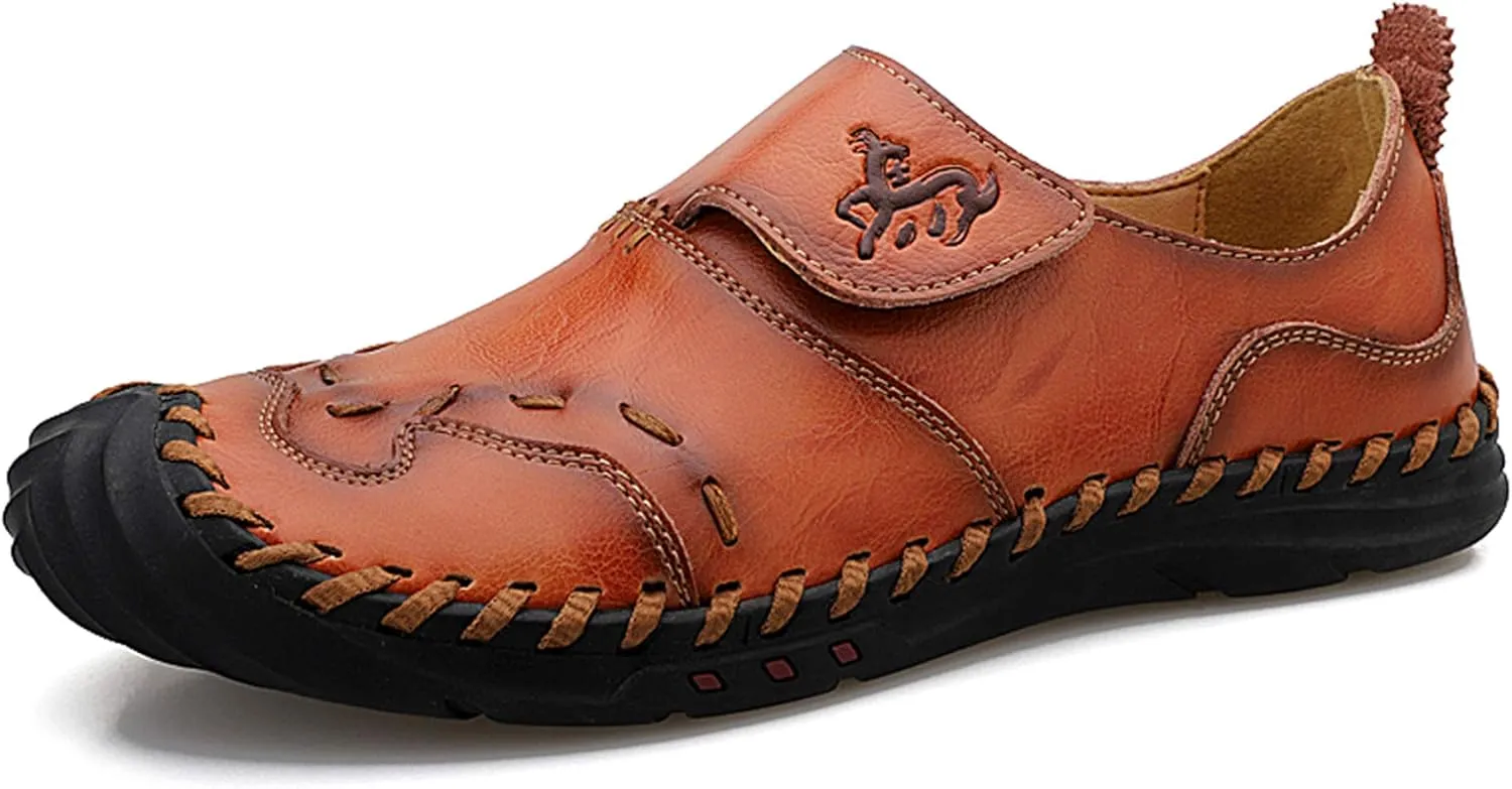 Honeystore Men's Leather Driving Loafers Moccasins Shoes Plus Size