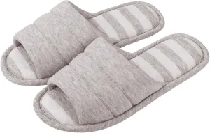 House Slippers for Women Wide Width Soft Cotton Slippers Thick Soled Comfortable Indoor Slipper Slip On Slides Breathable Memory Foam Lounge Shoes