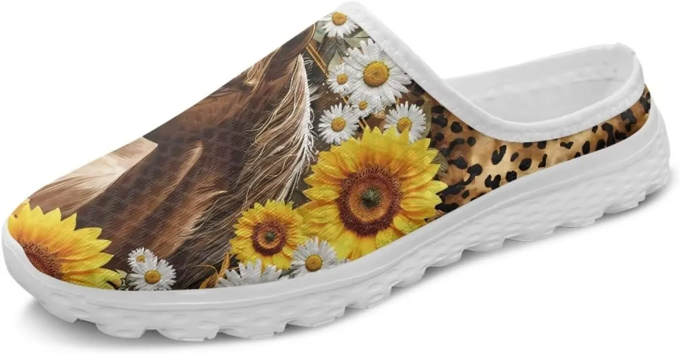 Howilath Mesh Mule Tennis Shoes for Women with Soft EVA Sole Fashion Backless Slip on Sneakers Lightweight Walking Shoes US 6-13.5