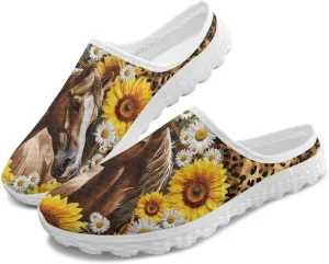 Howilath Mesh Mule Tennis Shoes for Women with Soft EVA Sole Fashion Backless Slip on Sneakers Lightweight Walking Shoes US 6-13.5
