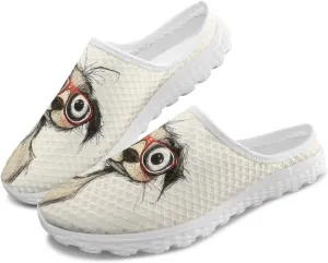 Howilath Mesh Mule Tennis Shoes for Women with Soft EVA Sole Fashion Backless Slip on Sneakers Lightweight Walking Shoes US 6-13.5