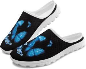 Howilath Mesh Mule Tennis Shoes for Women with Soft EVA Sole Fashion Backless Slip on Sneakers Lightweight Walking Shoes US 6-13.5