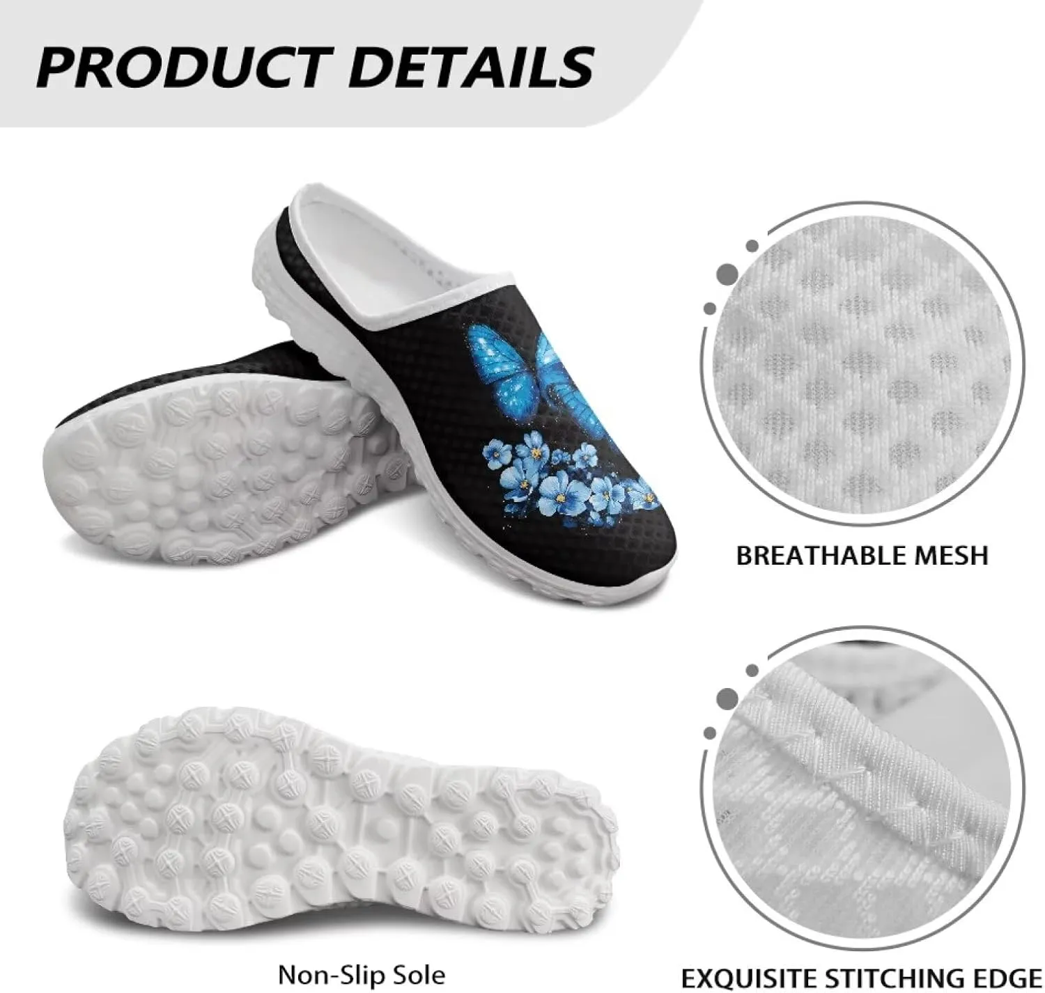 Howilath Mesh Mule Tennis Shoes for Women with Soft EVA Sole Fashion Backless Slip on Sneakers Lightweight Walking Shoes US 6-13.5