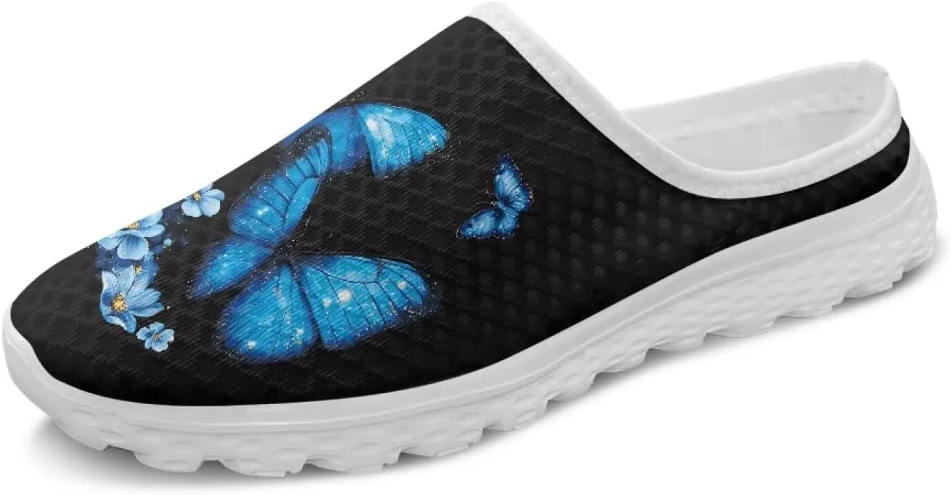 Howilath Mesh Mule Tennis Shoes for Women with Soft EVA Sole Fashion Backless Slip on Sneakers Lightweight Walking Shoes US 6-13.5