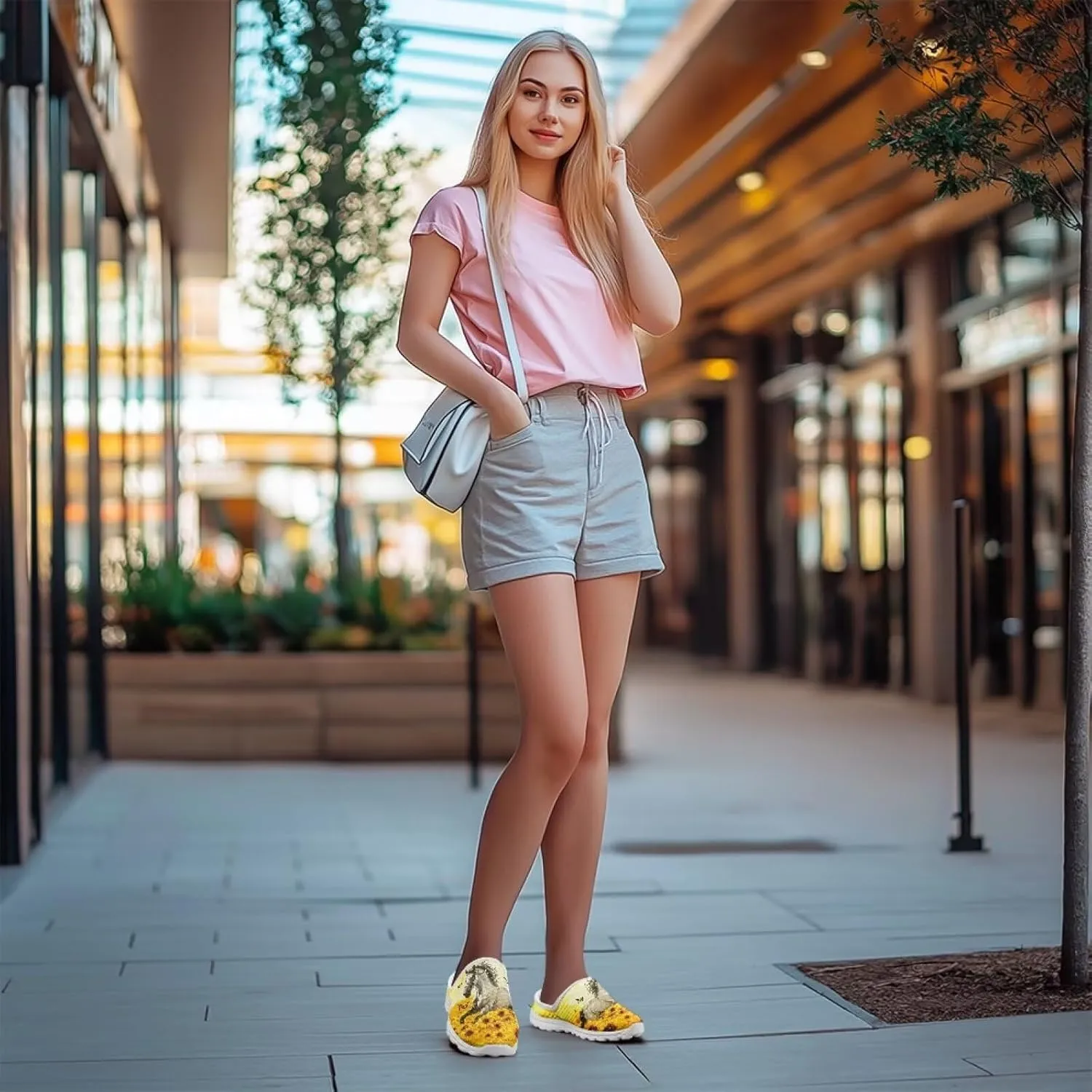 Howilath Women's Mule Shoes Casual Slip on Half Shoes with Arch Support Breathable Walking Mules Sneakers Sandals US Size 6-13.5