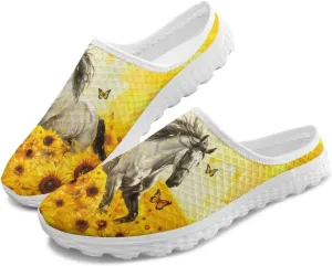 Howilath Women's Mule Shoes Casual Slip on Half Shoes with Arch Support Breathable Walking Mules Sneakers Sandals US Size 6-13.5