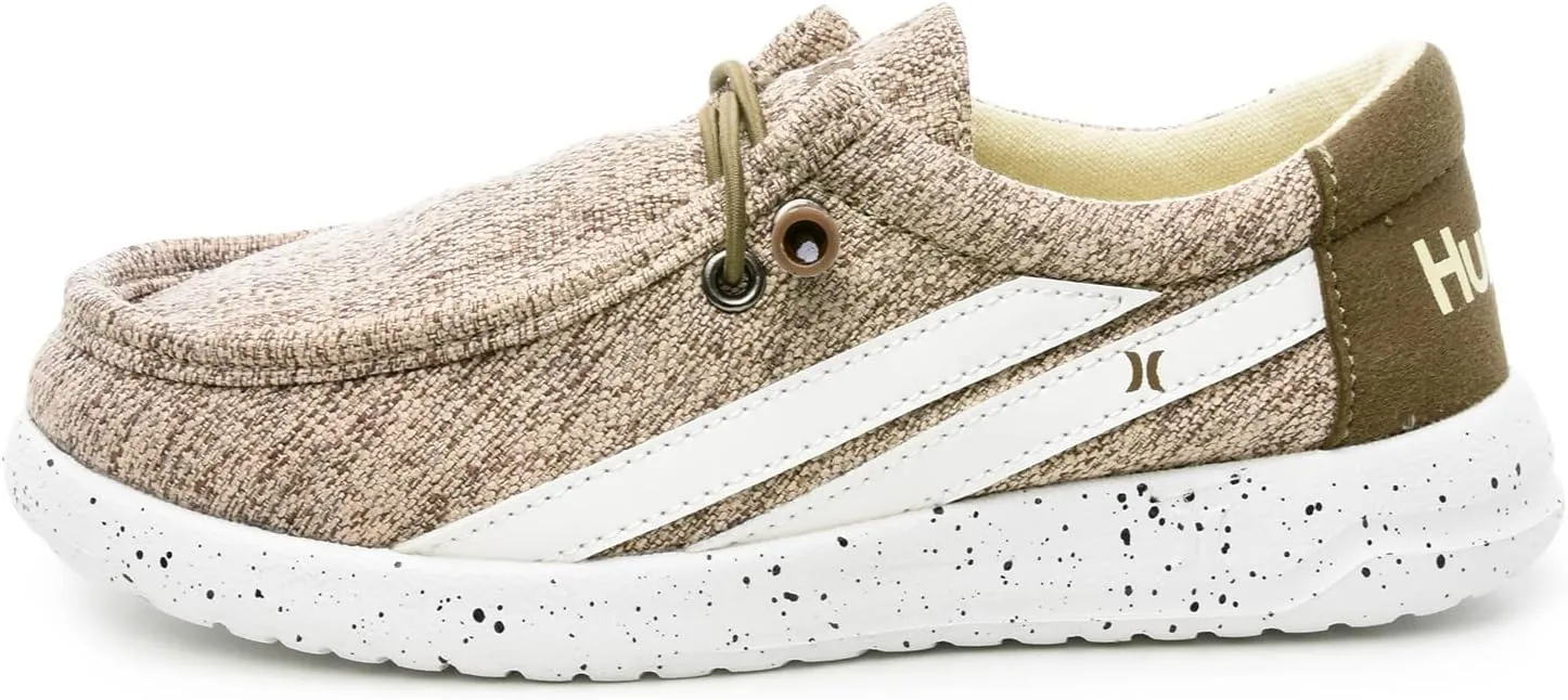 Hurley Kids Elastic Lace Loafers, Canvas Shoes for Boys & Girls - Comfortable, Durable, Stylish - Kid's Fashion Sneakers, Wide Toe Shoes for Everyday Wear