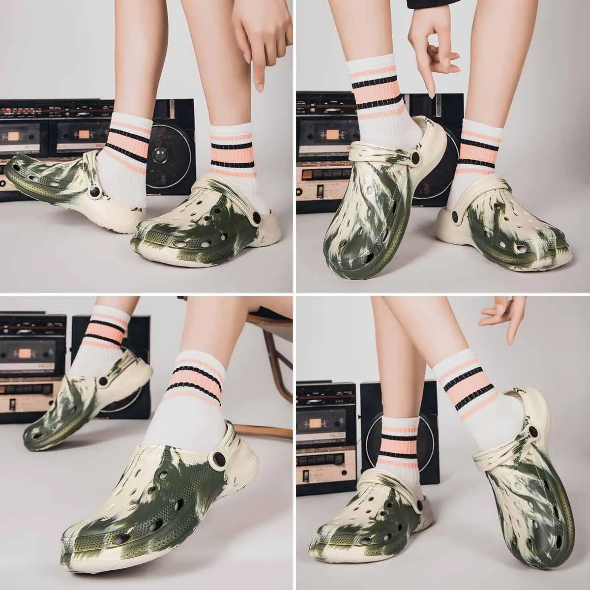 HYDLONGR Men's Women's Lightweight Breathable Garden Sandals Quick-Drying Beach Slippers Non-Slip Mules Clogs Shoes