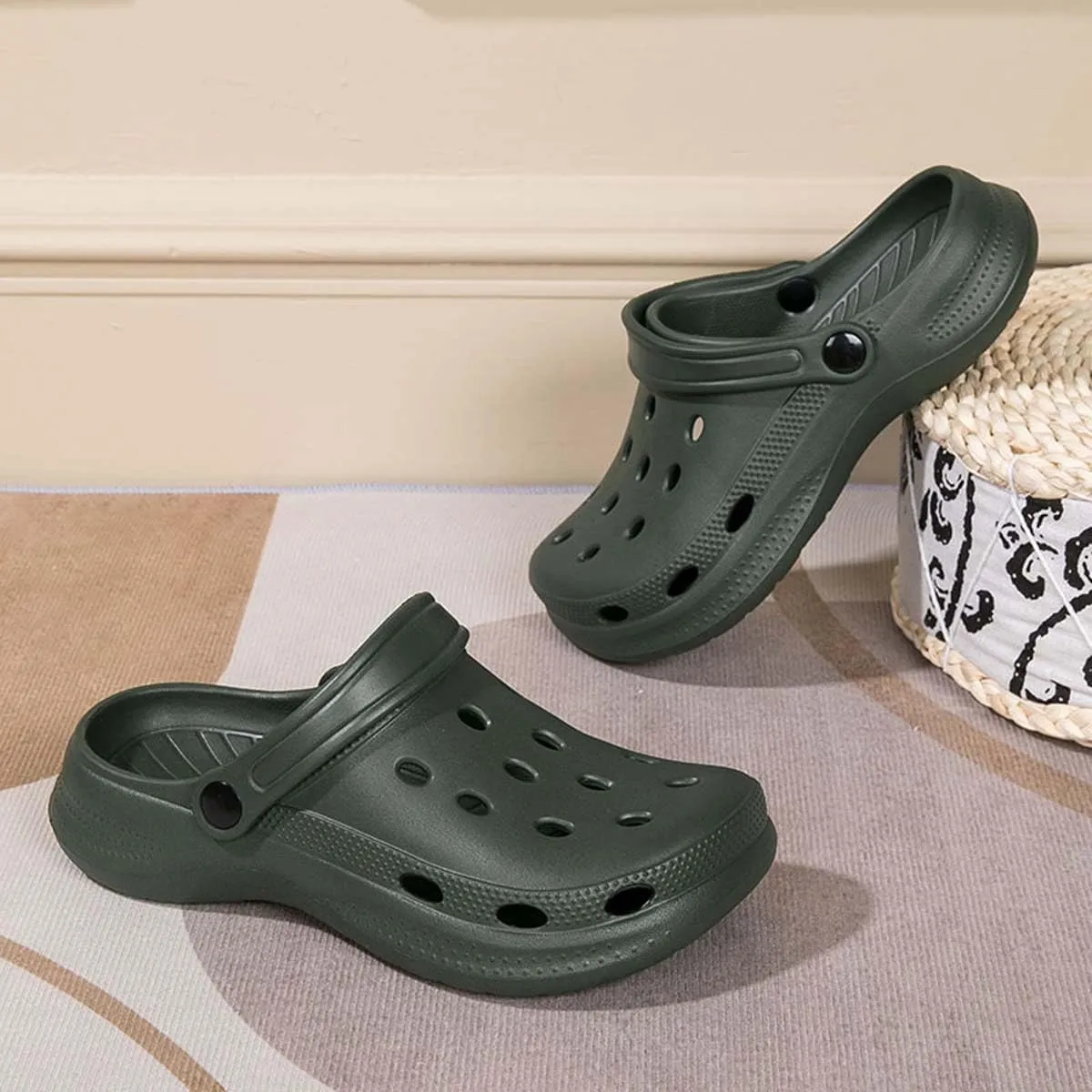 HYDLONGR Men's Women's Lightweight Breathable Garden Sandals Quick-Drying Beach Slippers Non-Slip Mules Clogs Shoes