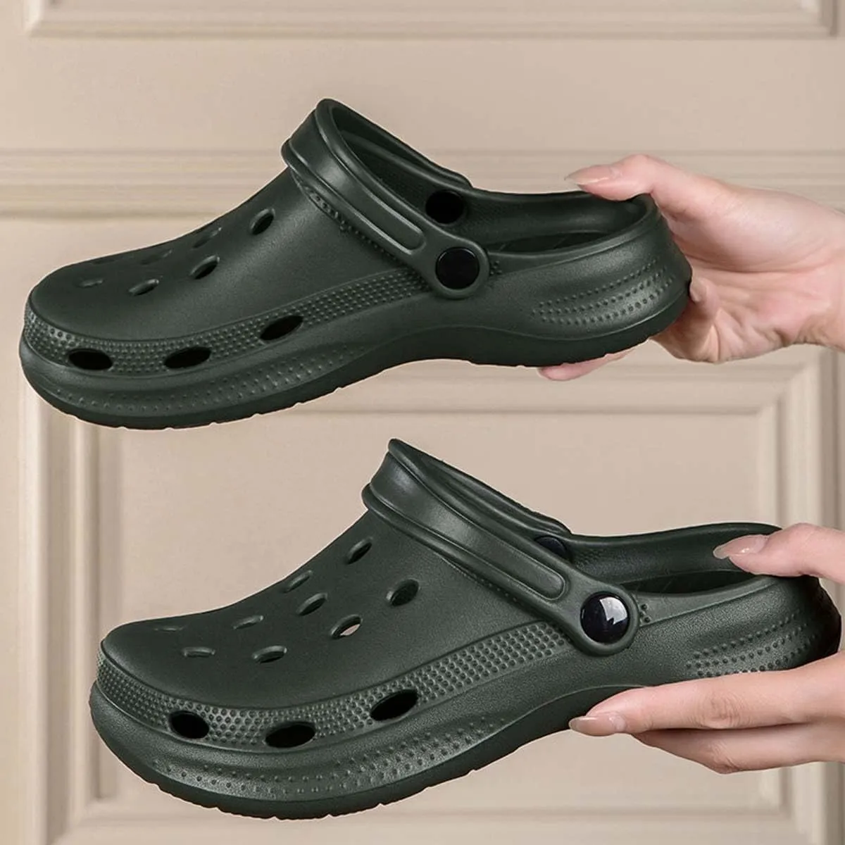 HYDLONGR Men's Women's Lightweight Breathable Garden Sandals Quick-Drying Beach Slippers Non-Slip Mules Clogs Shoes