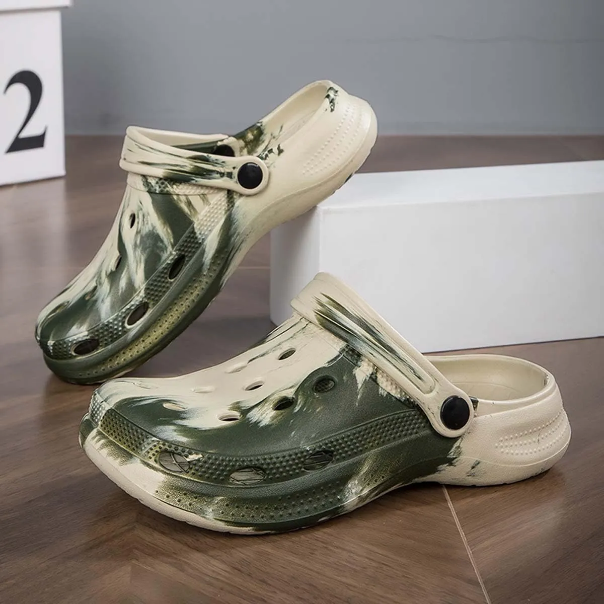 HYDLONGR Men's Women's Lightweight Breathable Garden Sandals Quick-Drying Beach Slippers Non-Slip Mules Clogs Shoes