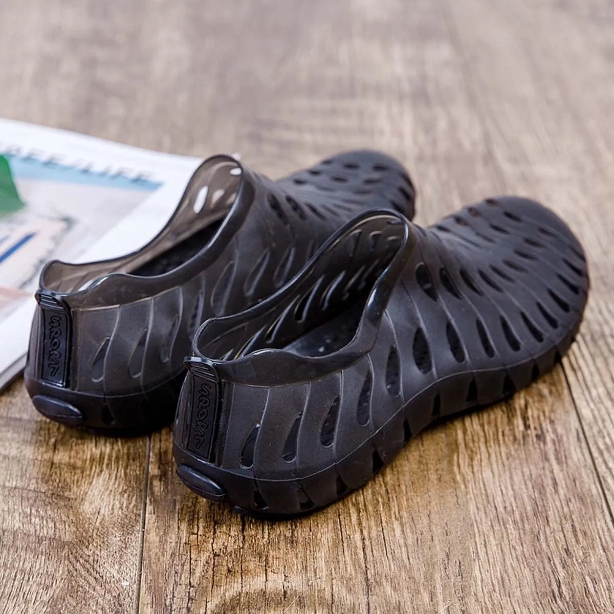 HYDLONGR Men's Women's Lightweight Breathable Non-Slip Garden Sandals Quick-Drying Hole Water Shoes Beach Kayaking Shoes