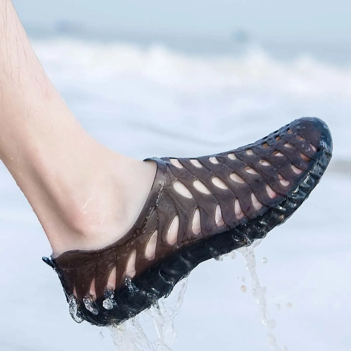 HYDLONGR Men's Women's Lightweight Breathable Non-Slip Garden Sandals Quick-Drying Hole Water Shoes Beach Kayaking Shoes