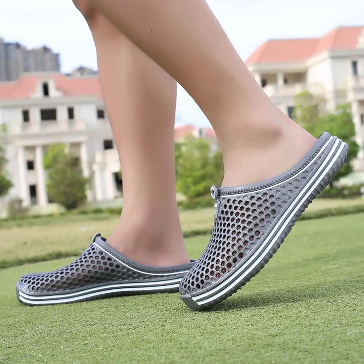 HYDLONGR Men's Women's Lightweight Breathable Non-Slip Garden Shoes Quick-Drying Beach Sandals Non-Slip Water Play Slippers Clogs Mules Shoes