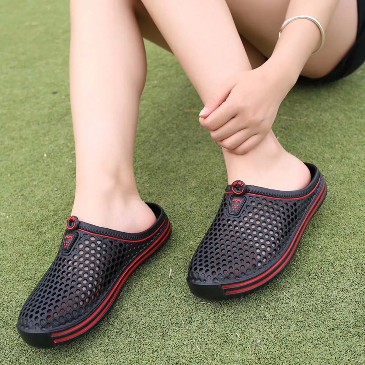 HYDLONGR Men's Women's Lightweight Breathable Non-Slip Garden Shoes Quick-Drying Beach Sandals Non-Slip Water Play Slippers Clogs Mules Shoes