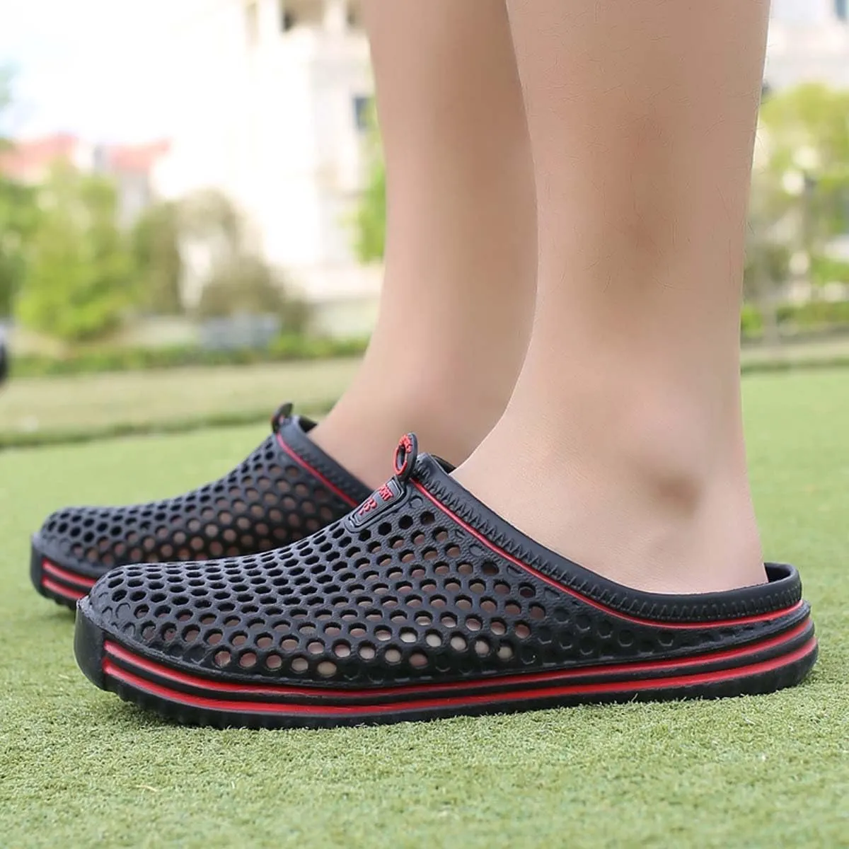 HYDLONGR Men's Women's Lightweight Breathable Non-Slip Garden Shoes Quick-Drying Beach Sandals Non-Slip Water Play Slippers Clogs Mules Shoes