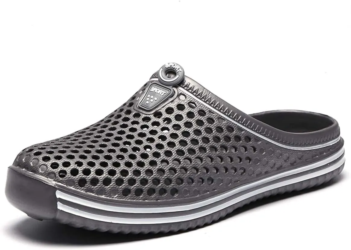 HYDLONGR Men's Women's Lightweight Breathable Non-Slip Garden Shoes Quick-Drying Beach Sandals Non-Slip Water Play Slippers Clogs Mules Shoes