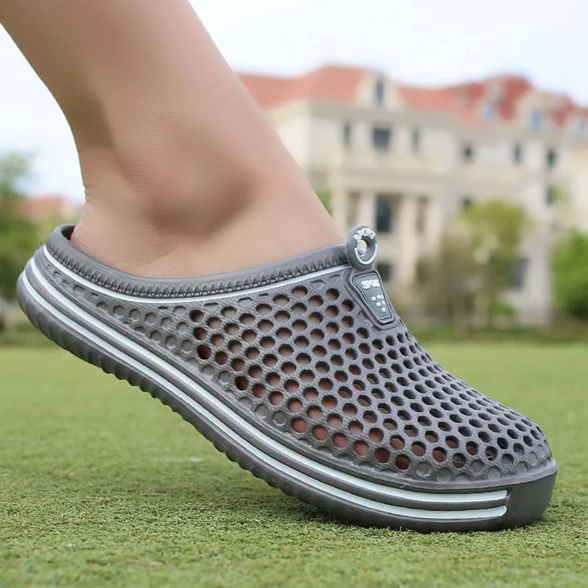 HYDLONGR Men's Women's Lightweight Breathable Non-Slip Garden Shoes Quick-Drying Beach Sandals Non-Slip Water Play Slippers Clogs Mules Shoes