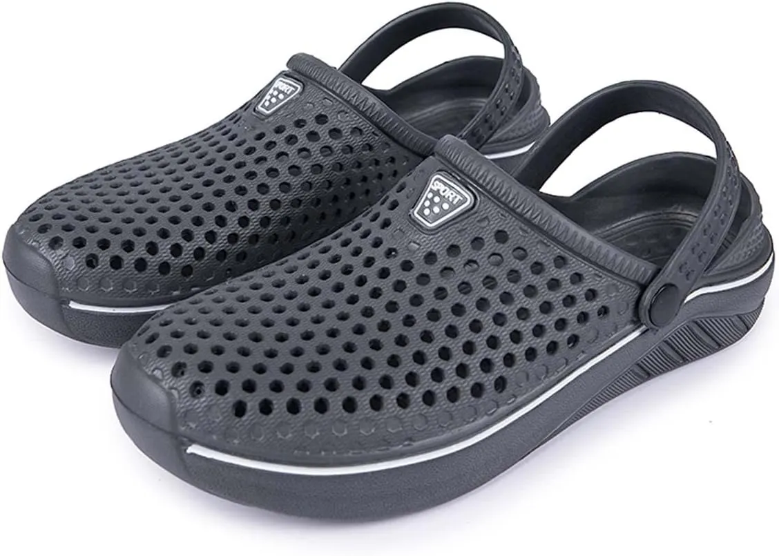 HYDLONGR Men's Women's Lightweight Breathable Non-Slip Garden Shoes Quick-Drying Beach Sandals Non-Slip Water Play Slippers Clogs Mules Shoes