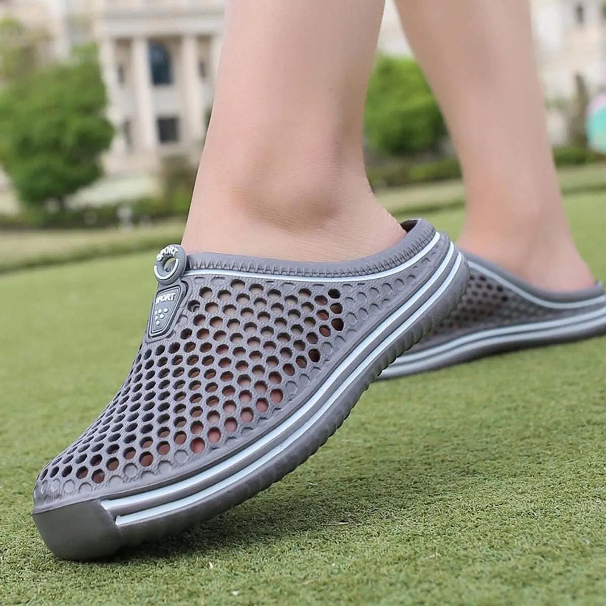 HYDLONGR Men's Women's Lightweight Breathable Non-Slip Garden Shoes Quick-Drying Beach Sandals Non-Slip Water Play Slippers Clogs Mules Shoes