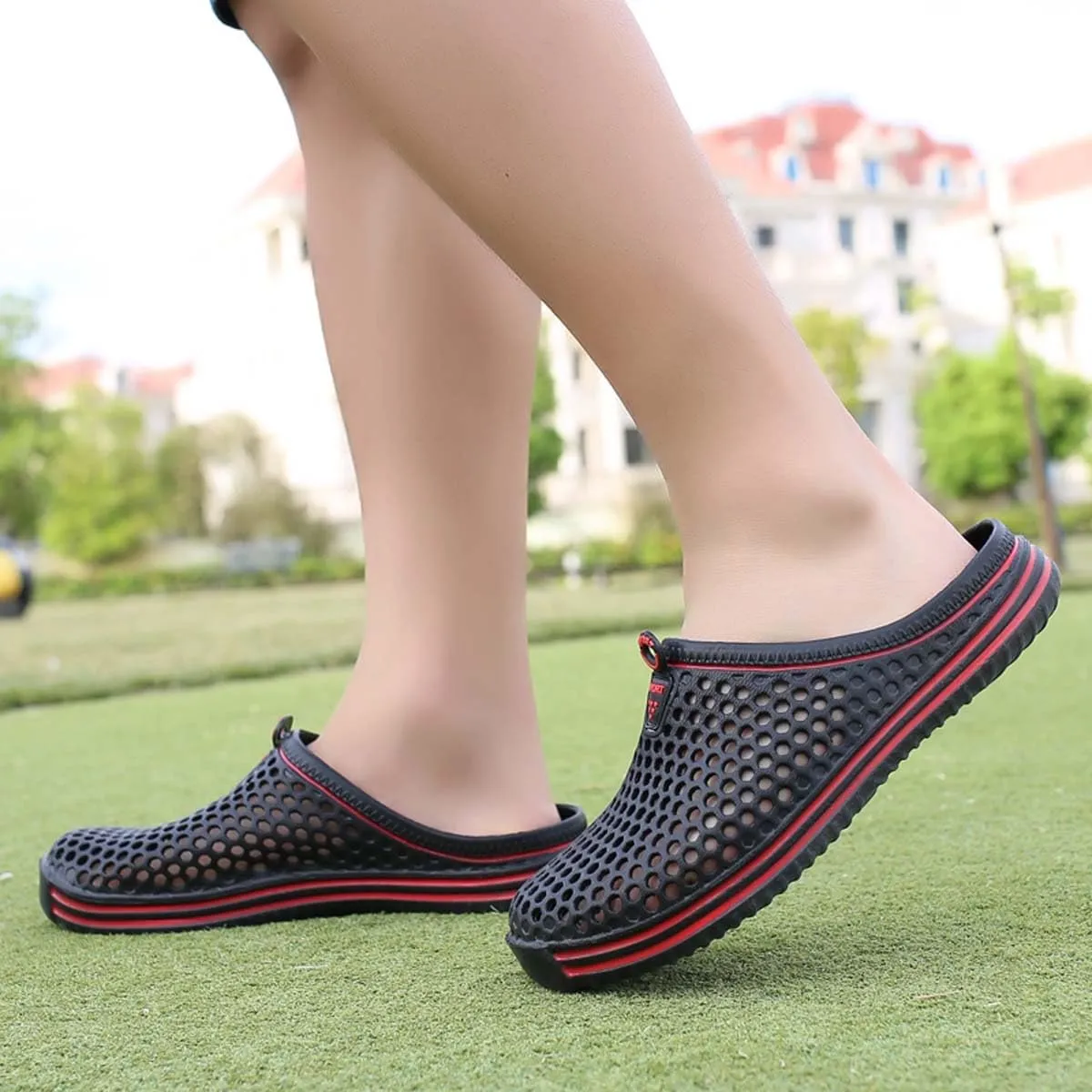 HYDLONGR Men's Women's Lightweight Breathable Non-Slip Garden Shoes Quick-Drying Beach Sandals Non-Slip Water Play Slippers Clogs Mules Shoes