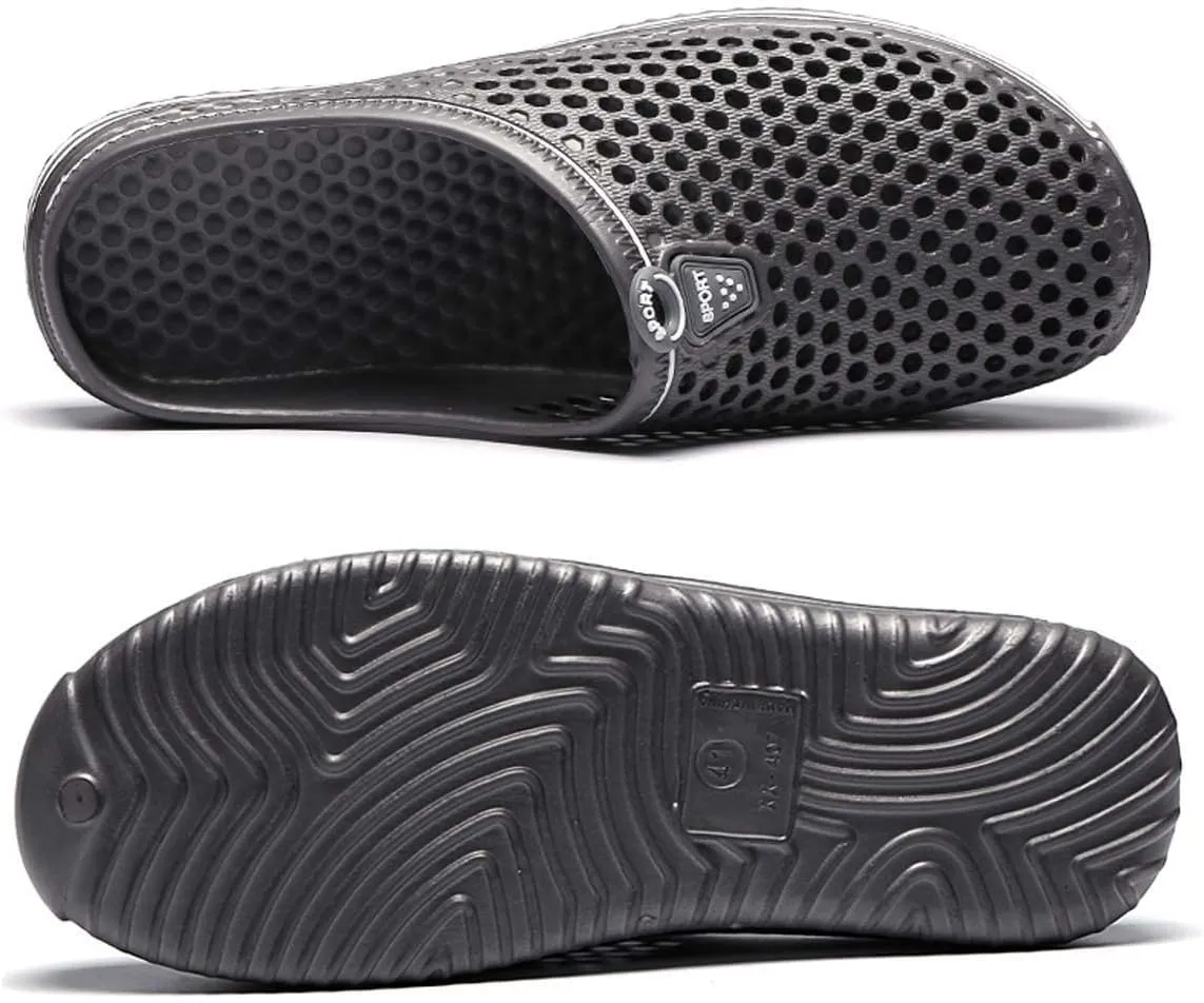 HYDLONGR Men's Women's Lightweight Breathable Non-Slip Garden Shoes Quick-Drying Beach Sandals Non-Slip Water Play Slippers Clogs Mules Shoes