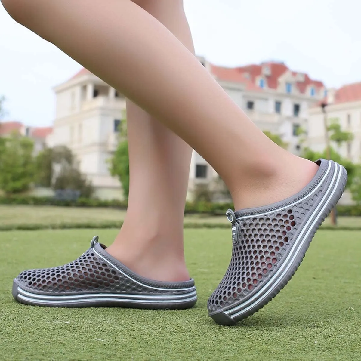 HYDLONGR Men's Women's Lightweight Breathable Non-Slip Garden Shoes Quick-Drying Beach Sandals Non-Slip Water Play Slippers Clogs Mules Shoes
