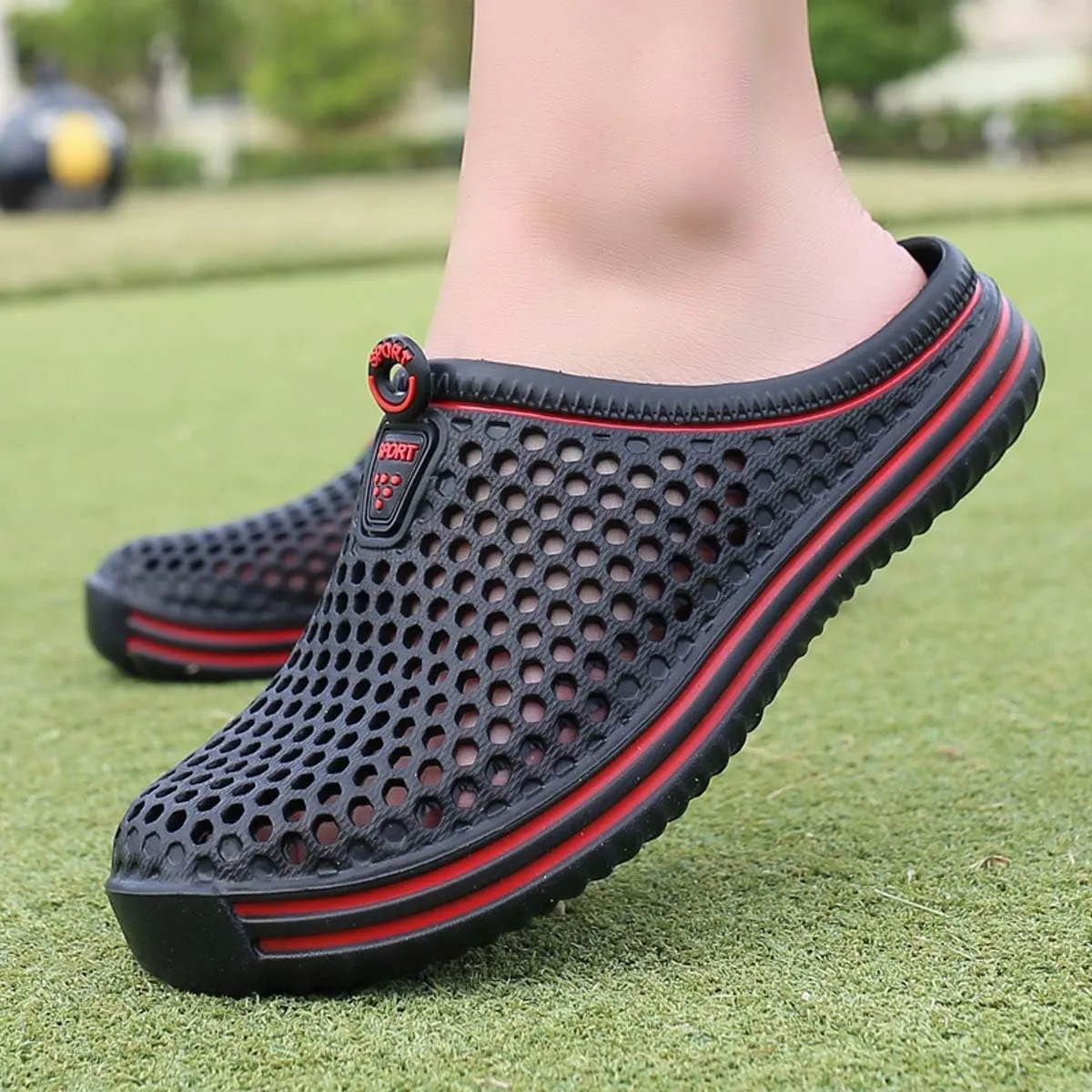 HYDLONGR Men's Women's Lightweight Breathable Non-Slip Garden Shoes Quick-Drying Beach Sandals Non-Slip Water Play Slippers Clogs Mules Shoes