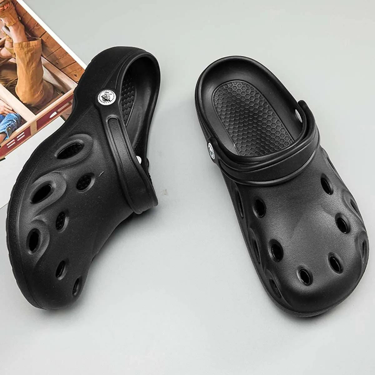 HYDLONGR Women's Summer Light Weight Breathable Quick-Drying Flat Garden Sandals Beach Slippers Clogs Mules Shoes