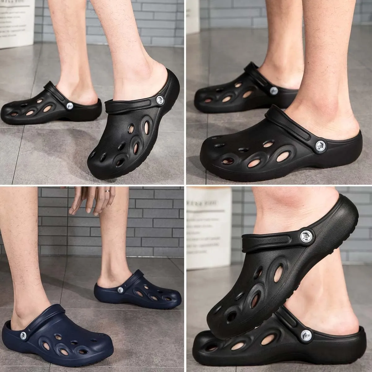 HYDLONGR Women's Summer Light Weight Breathable Quick-Drying Flat Garden Sandals Beach Slippers Clogs Mules Shoes