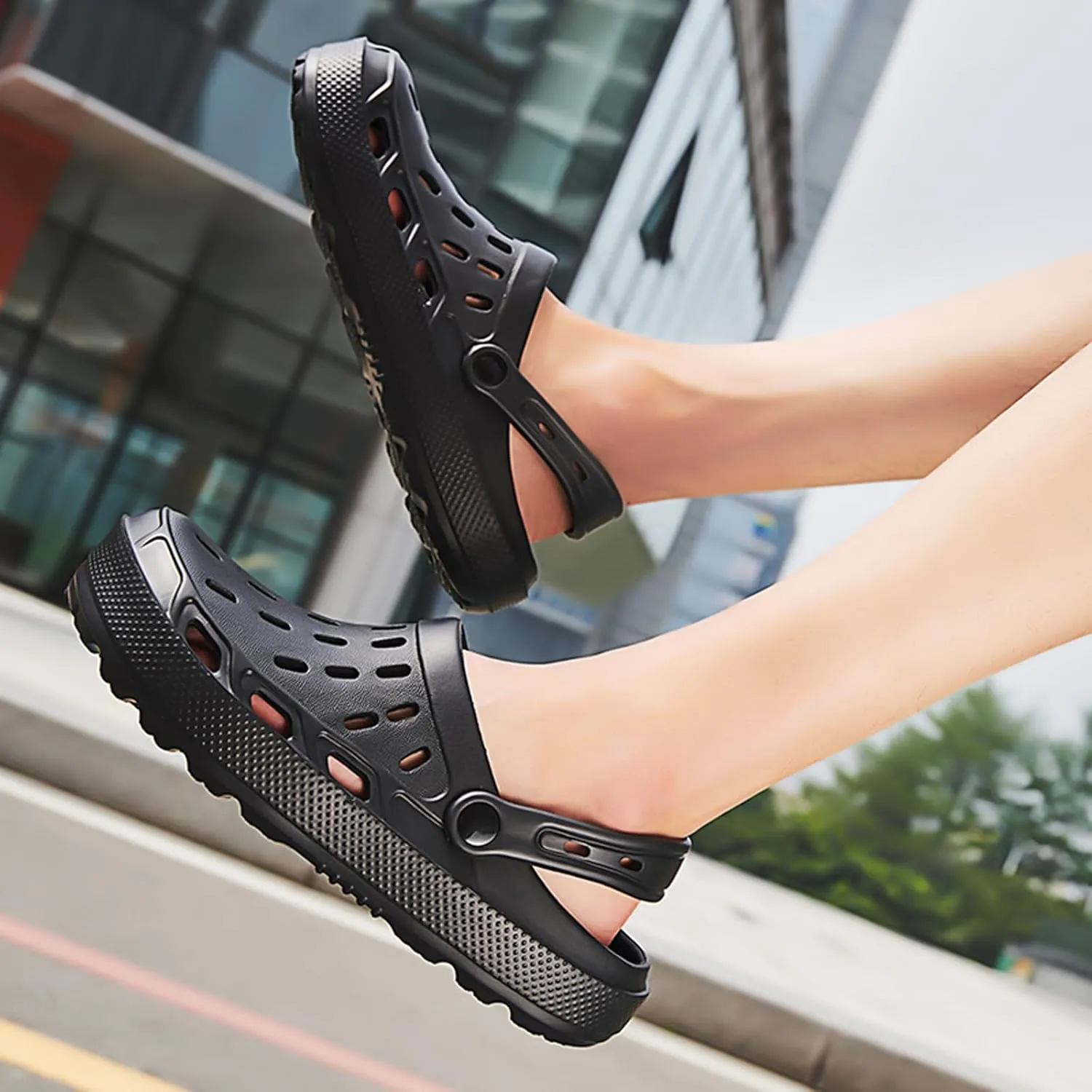 ihinzry Men's Garden Clogs Classic Mules Clog Slip On Water Shoes for Men Summer Beach Pool Sandals for Outdoor