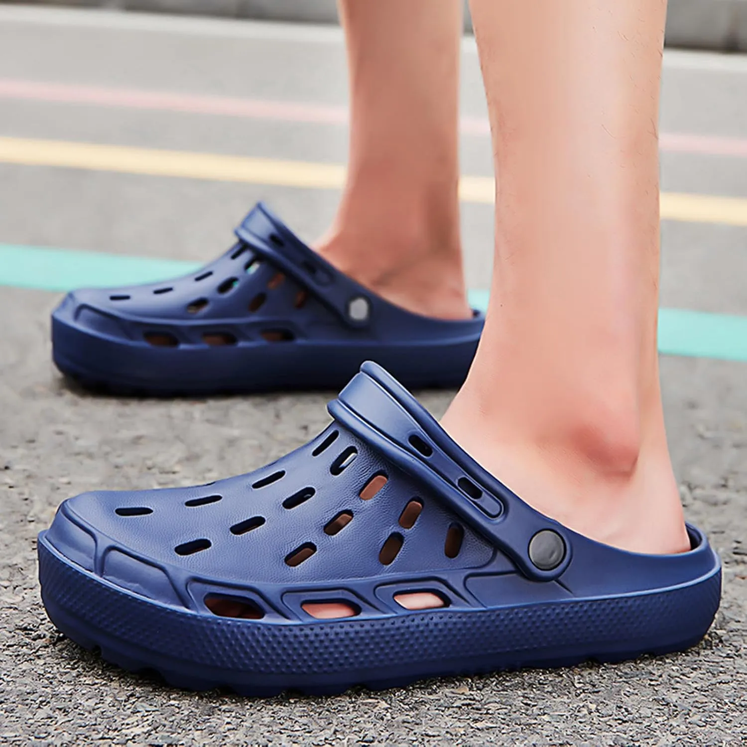 ihinzry Men's Garden Clogs Classic Mules Clog Slip On Water Shoes for Men Summer Beach Pool Sandals for Outdoor