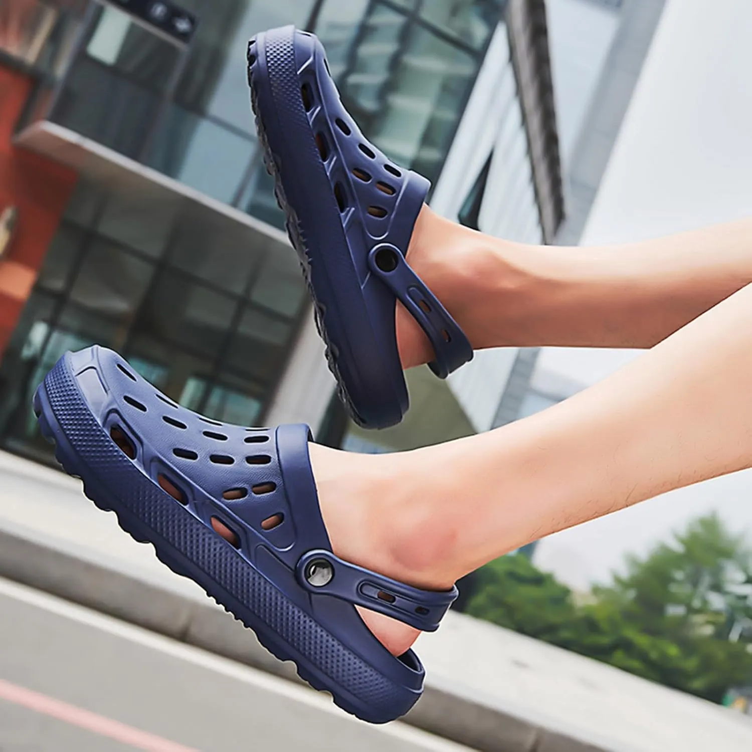 ihinzry Men's Garden Clogs Classic Mules Clog Slip On Water Shoes for Men Summer Beach Pool Sandals for Outdoor