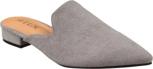 ILLUDE Women's Flat Mules Pointed Toe Backless Slip on Slides Loafer Shoes